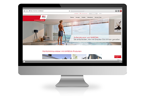 Ansicht der von Panvision neu gelaunchten Warema Website